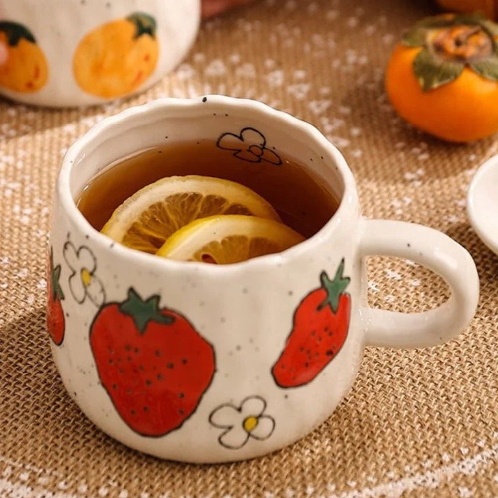 Collection de mugs en céramique fruits ensoleillés