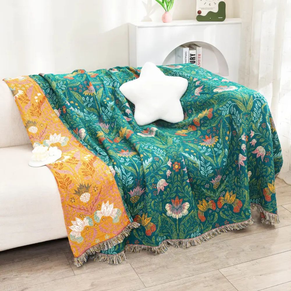 Plaid en coton Sunset Forest