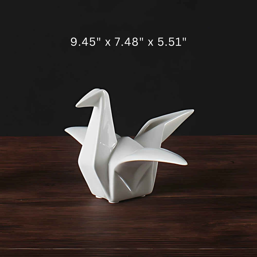 Statue oiseau en céramique inspirée de l'origami