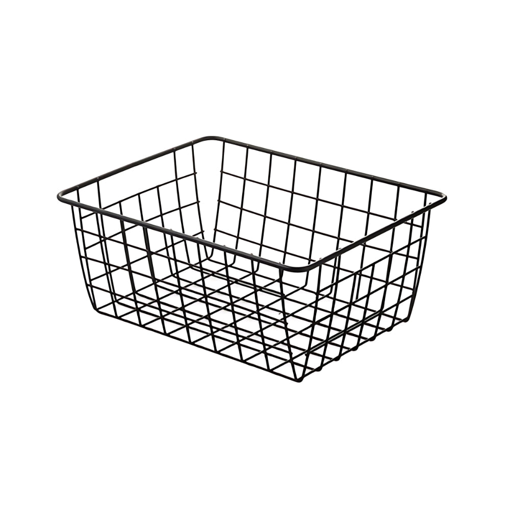 Panier de rangement en fil métallique – Noir