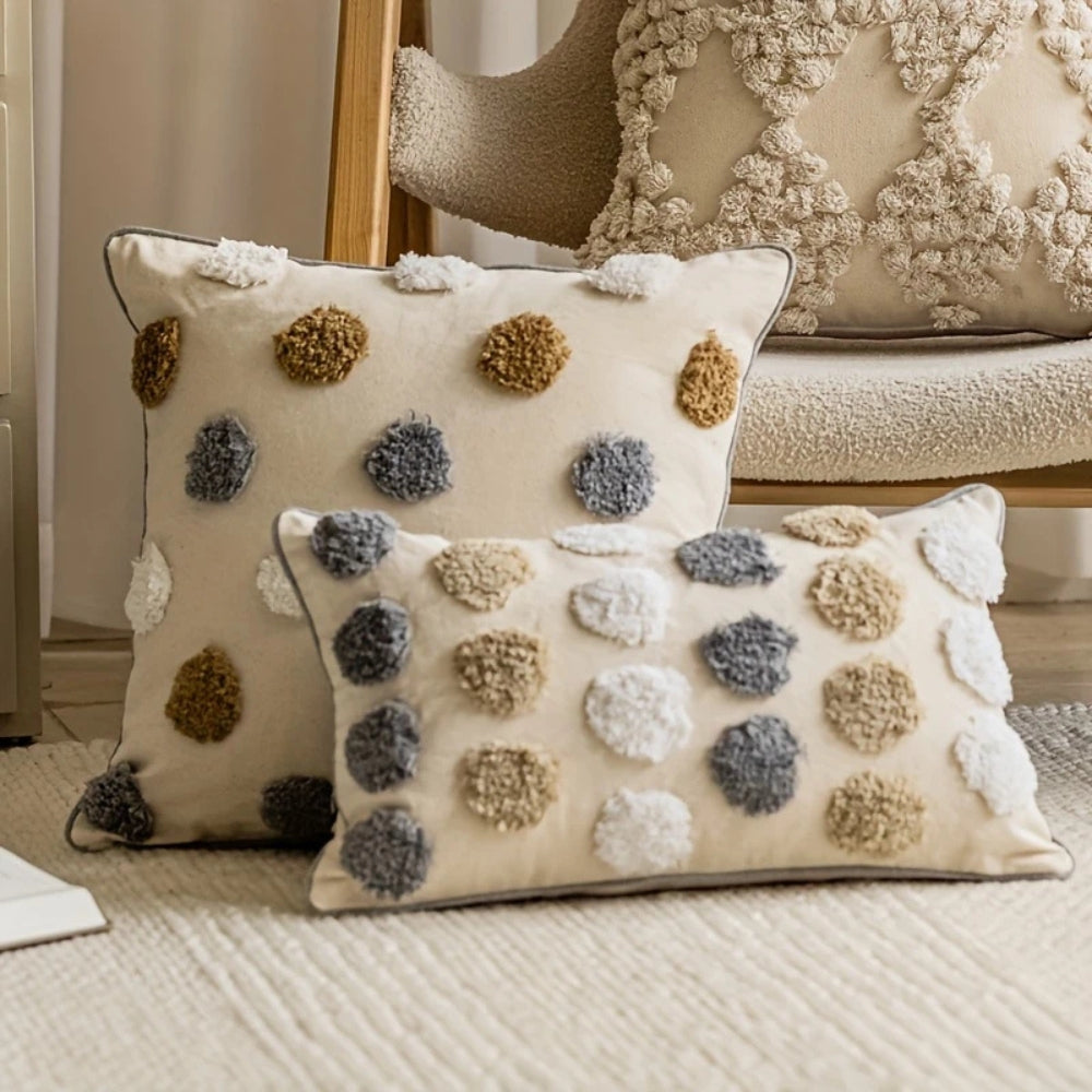Housse de coussin à pois Valmora – 45x45cm