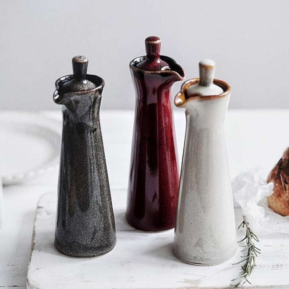 Flacon à condiments en céramique japonaise – Rouille Rouge