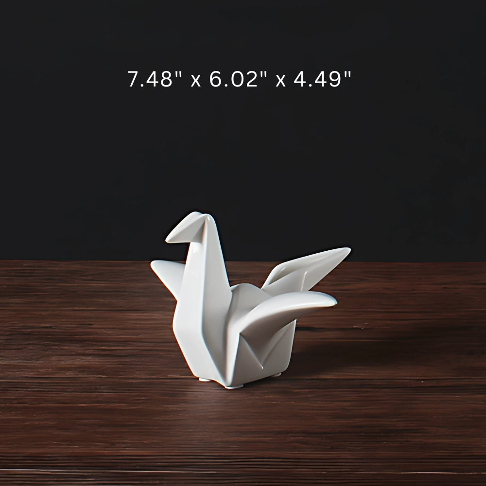 Statue oiseau en céramique inspirée de l'origami