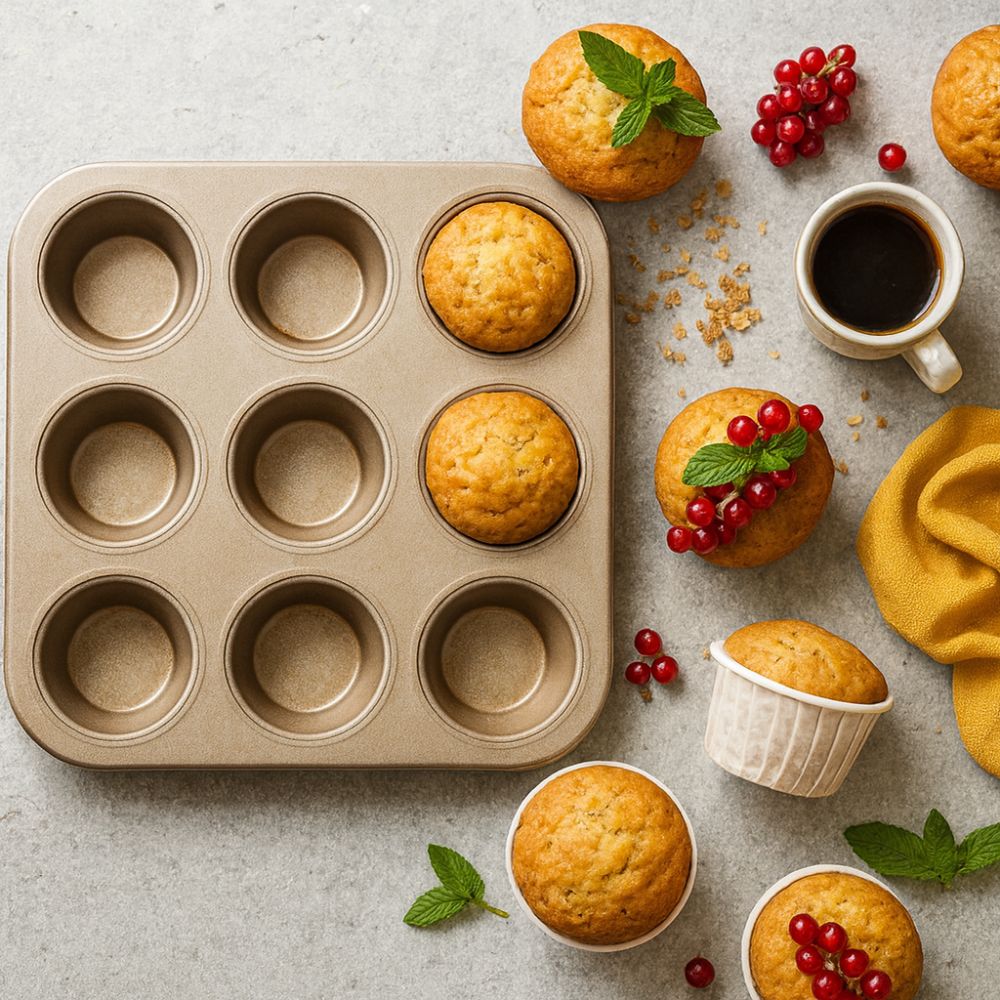 Moule à cupcakes et muffins – Doré