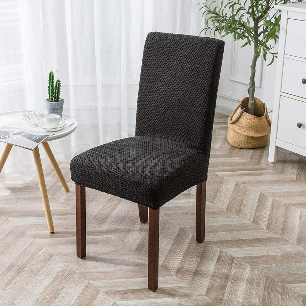 Housse de chaise extensible en velours jacquard Sylva