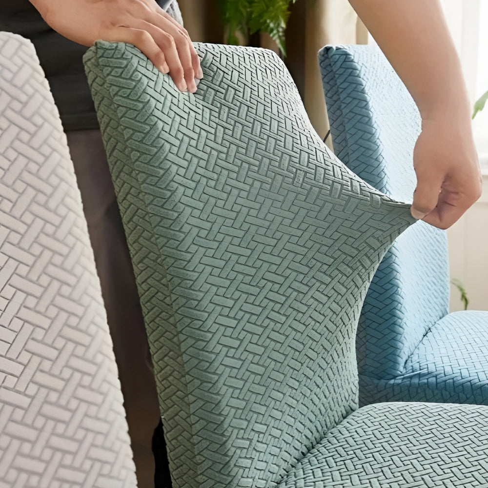 Housse de chaise extensible en velours jacquard Sylva