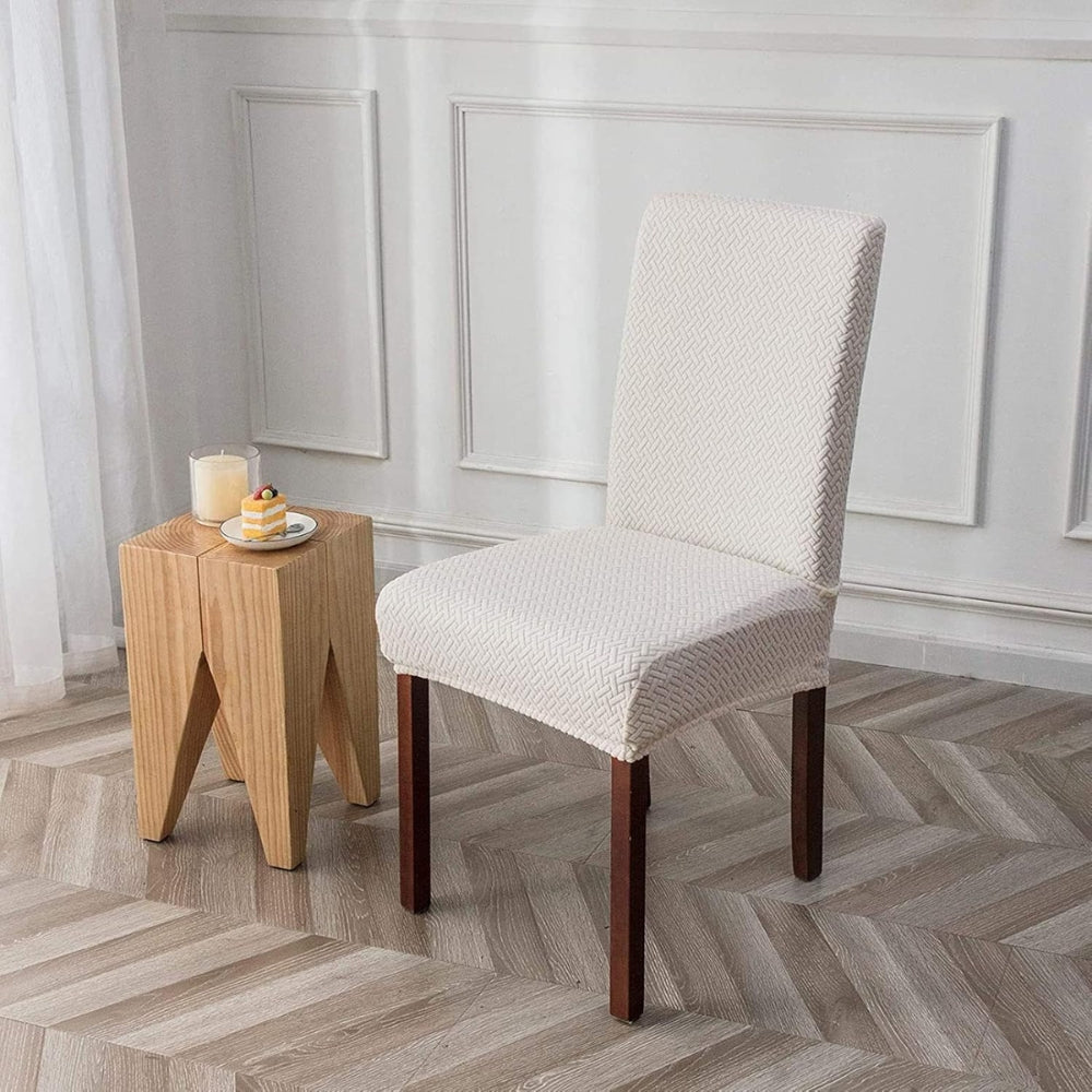 Housse de chaise extensible en velours jacquard Sylva