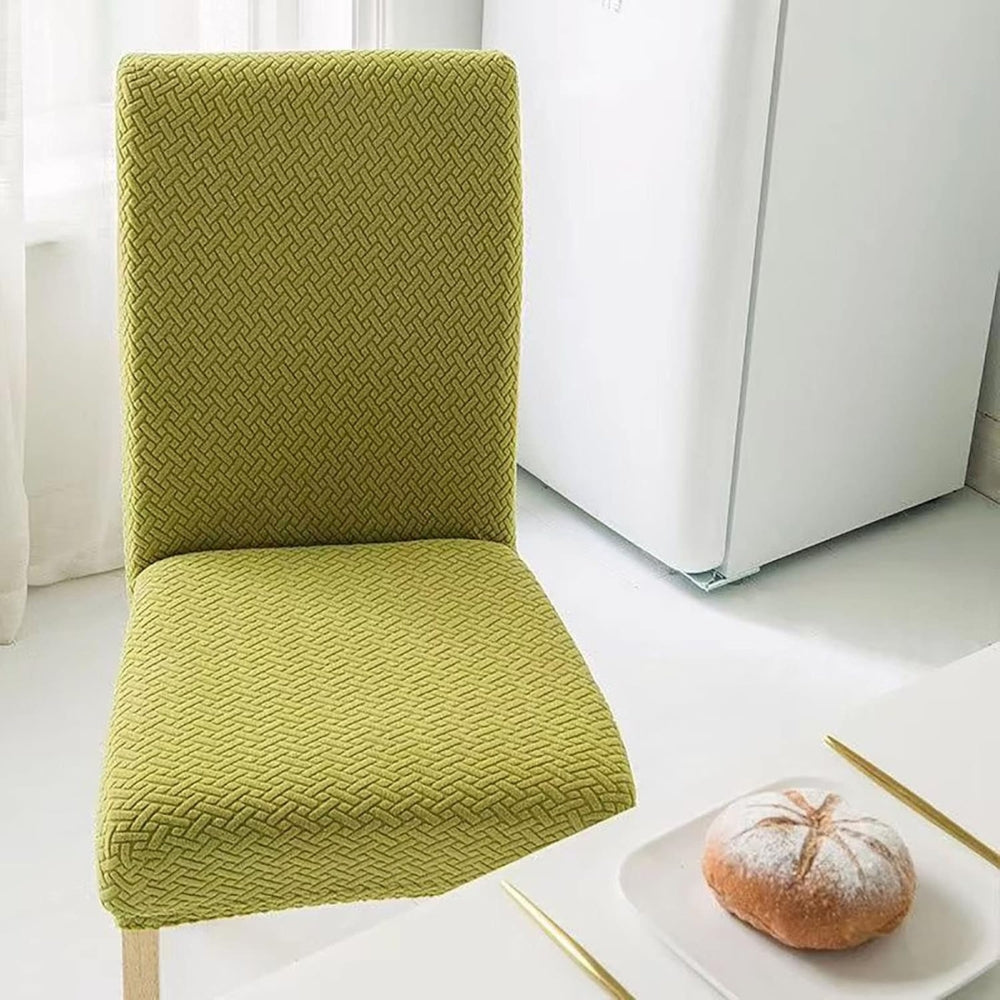 Housse de chaise extensible en velours jacquard Sylva