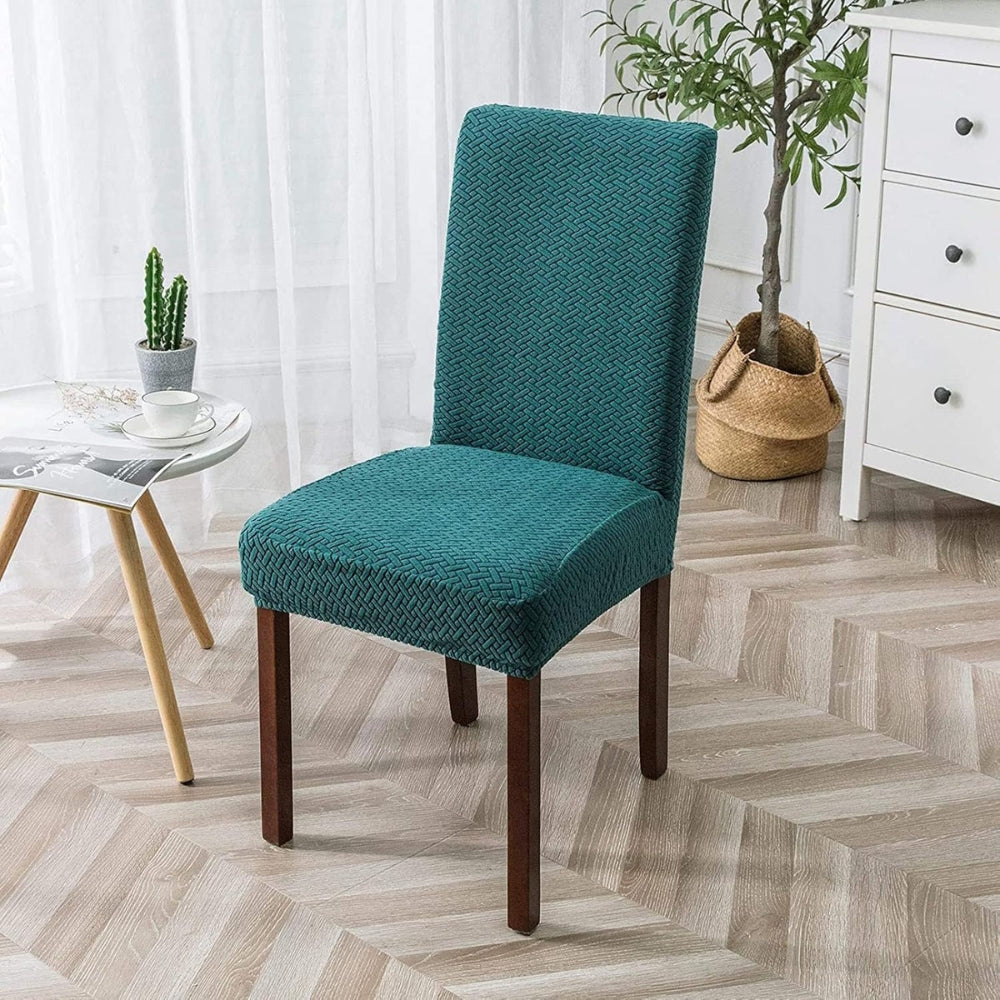 Housse de chaise extensible en velours jacquard Sylva