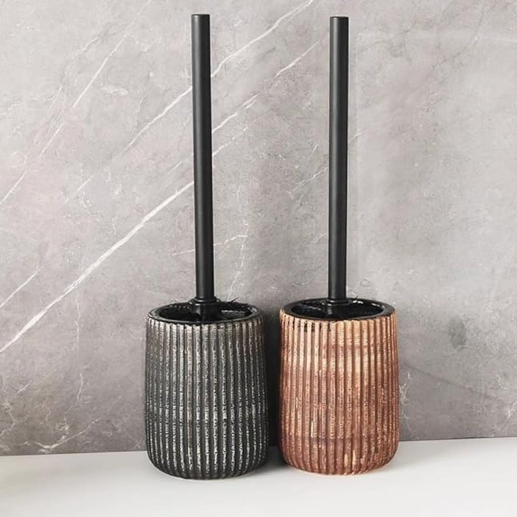 Set brosse WC et support en céramique texturée