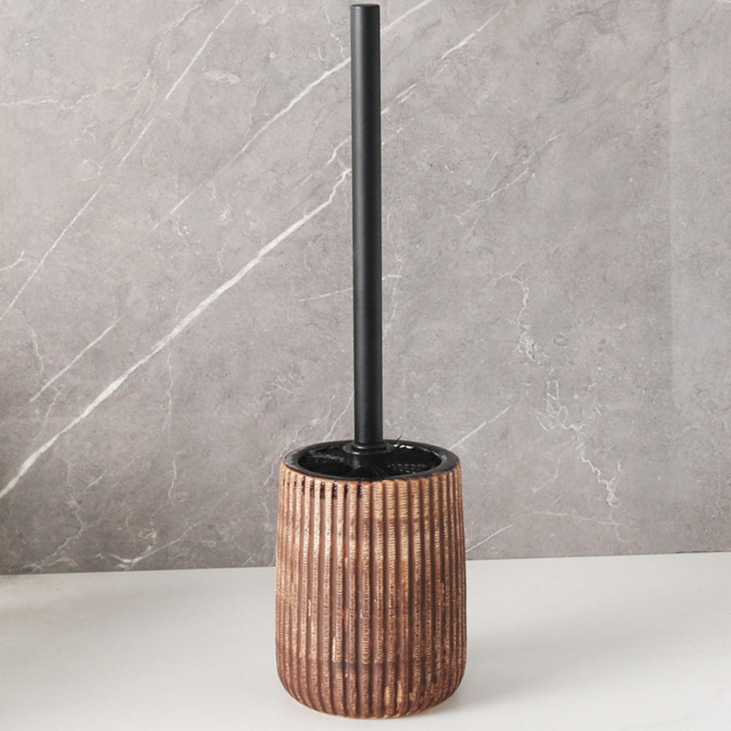 Set brosse WC et support en céramique texturée