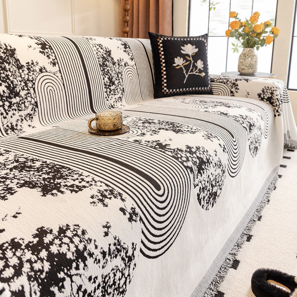 Housse de canapé motif lignes mosaïque – Mono Swirl