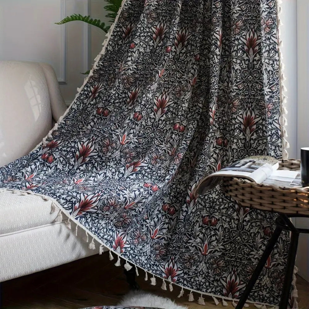 Rideau tapisserie fleuri Thistle Ebonleaf
