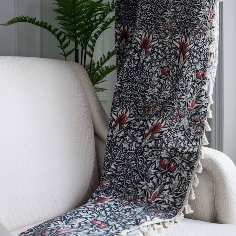 Rideau tapisserie fleuri Thistle Ebonleaf