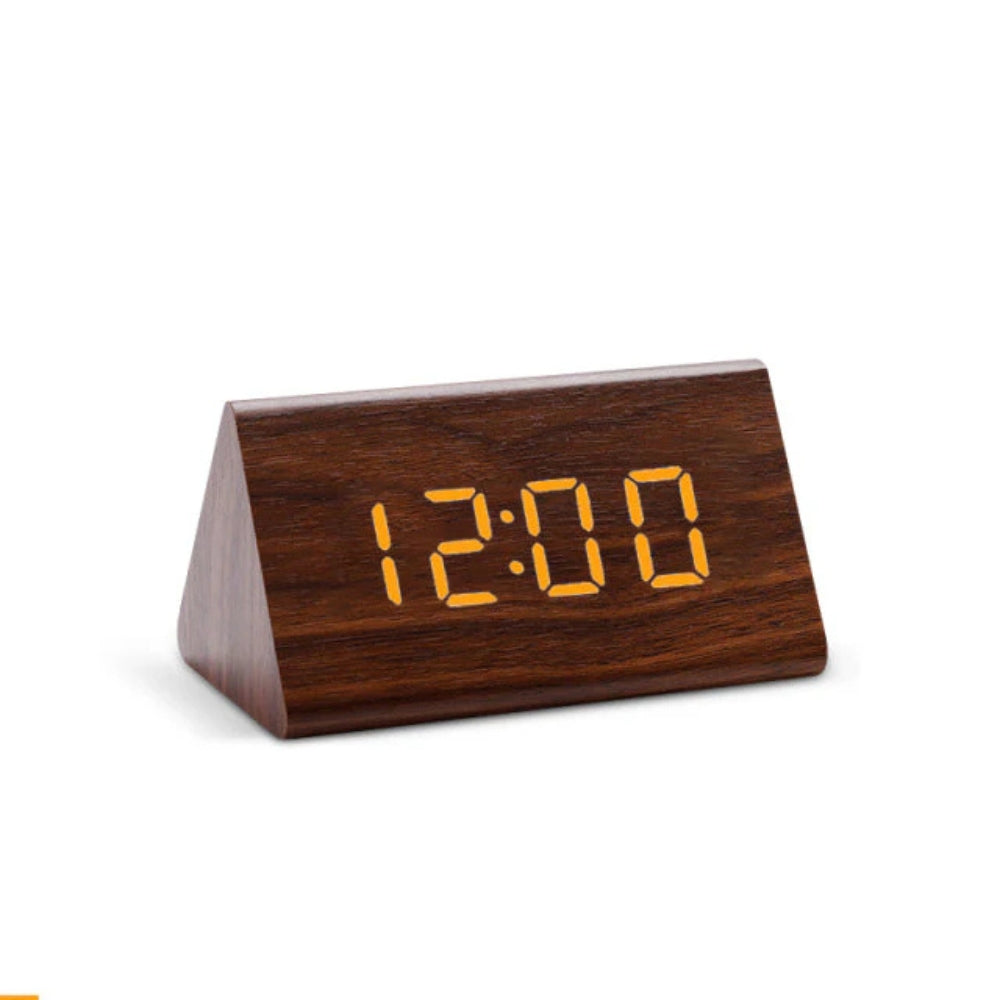 Réveil LED Elora en bois à affichage numérique