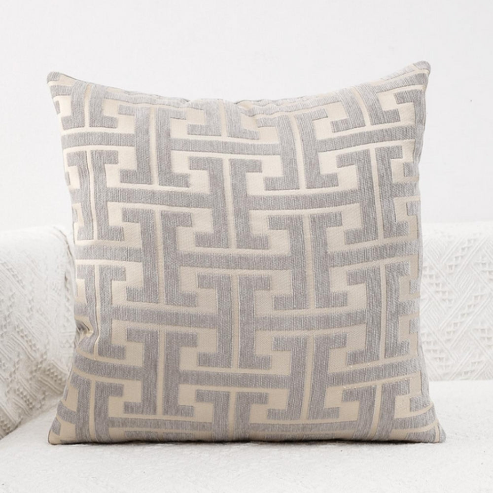 Housse de coussin motif labyrinthe intemporel
