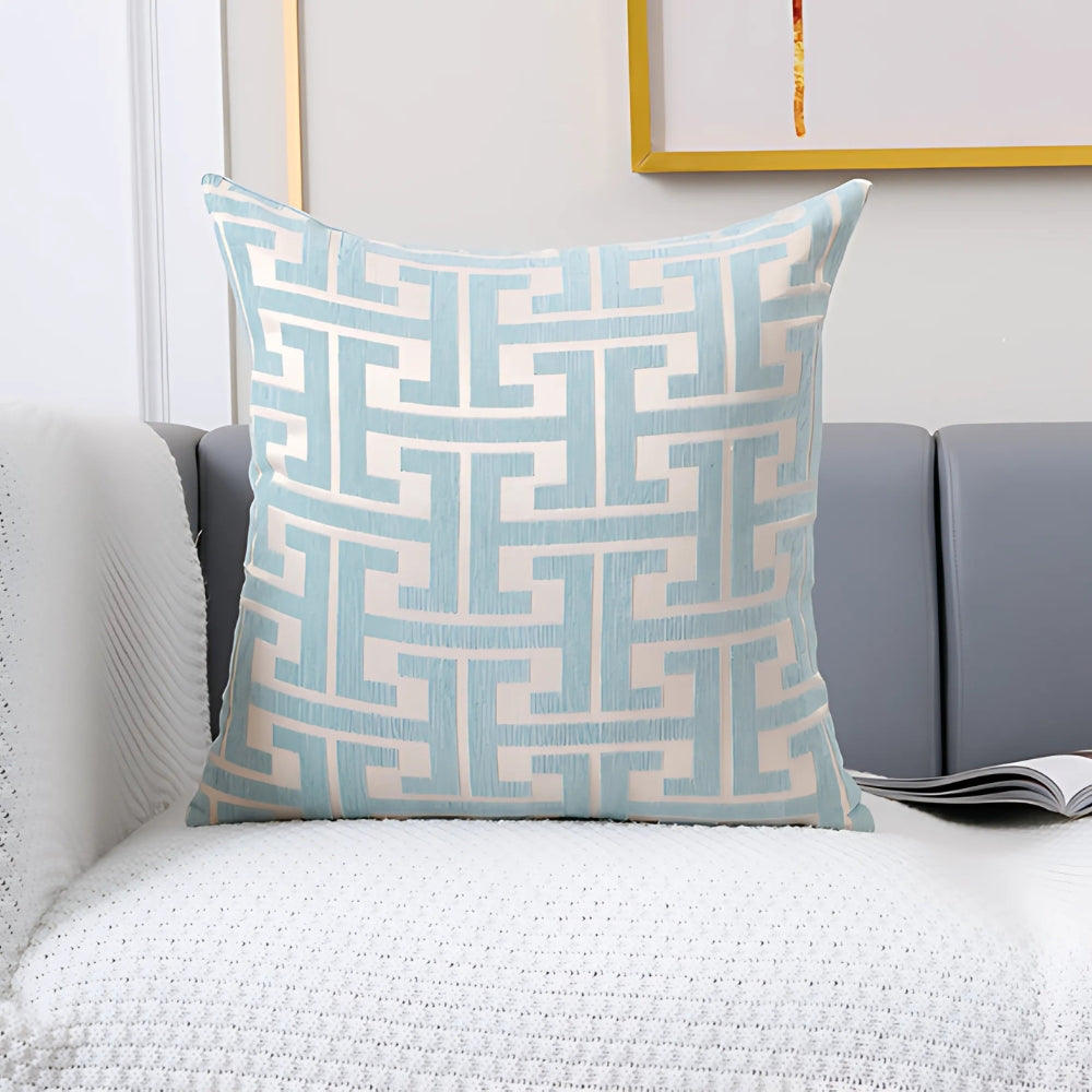 Housse de coussin motif labyrinthe intemporel
