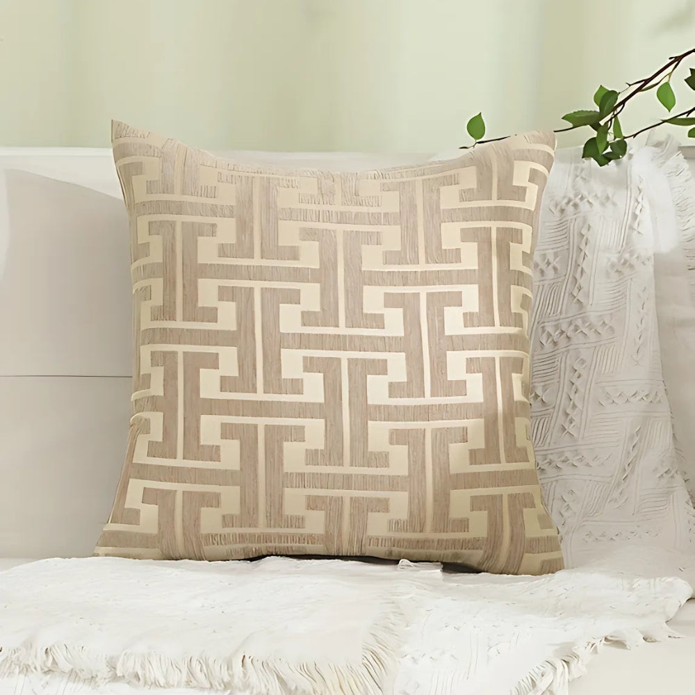 Housse de coussin motif labyrinthe intemporel
