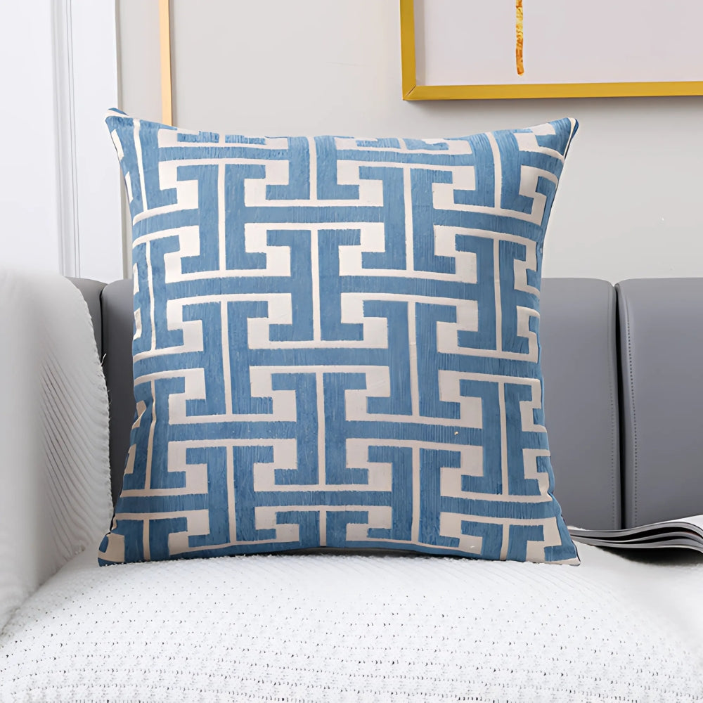 Housse de coussin motif labyrinthe intemporel