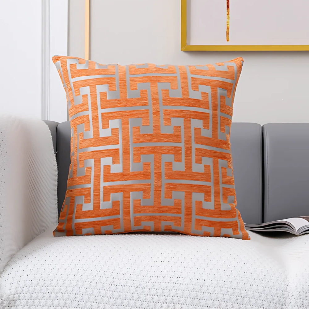 Housse de coussin motif labyrinthe intemporel