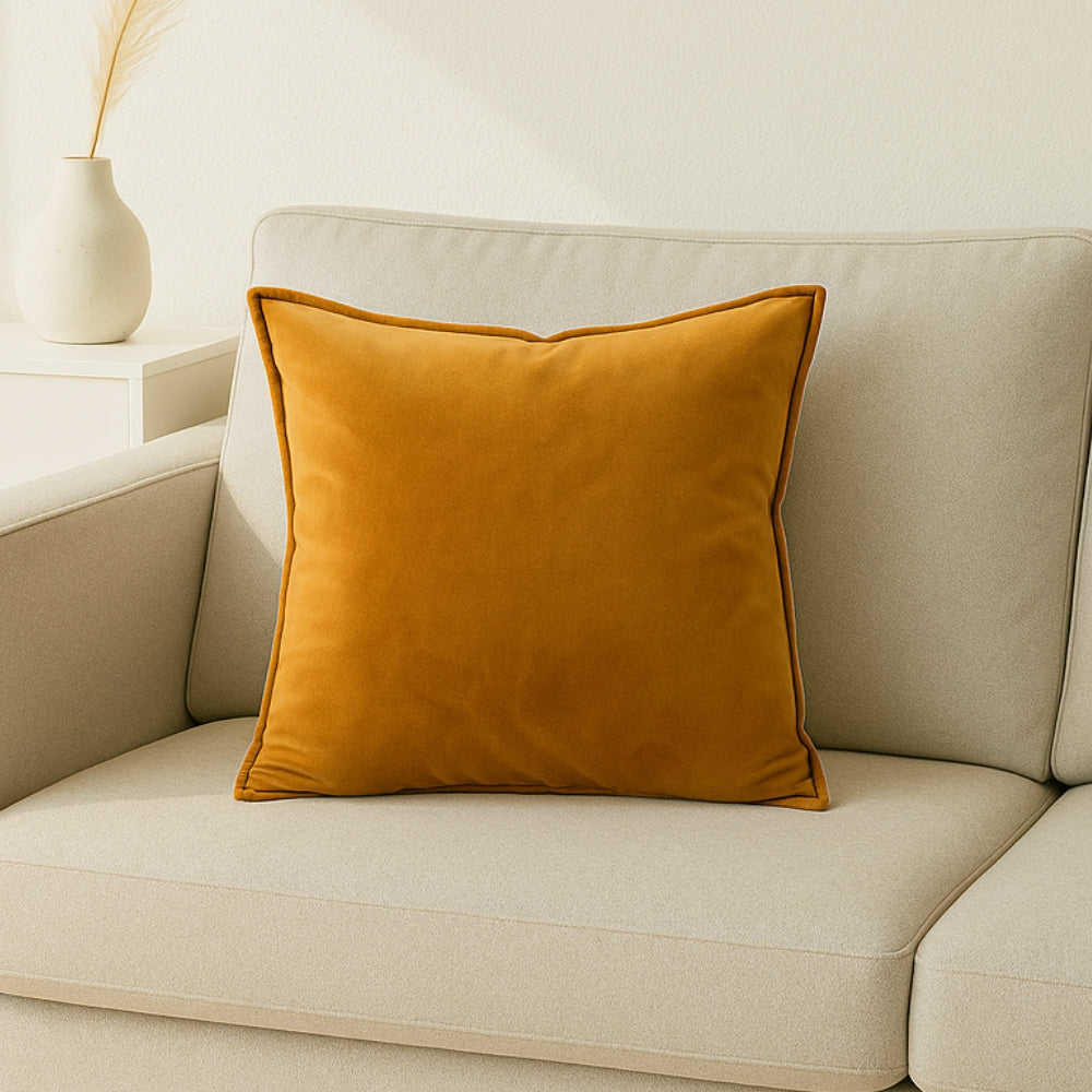 Housse de coussin nordique Vesta en simili cuir – Amber