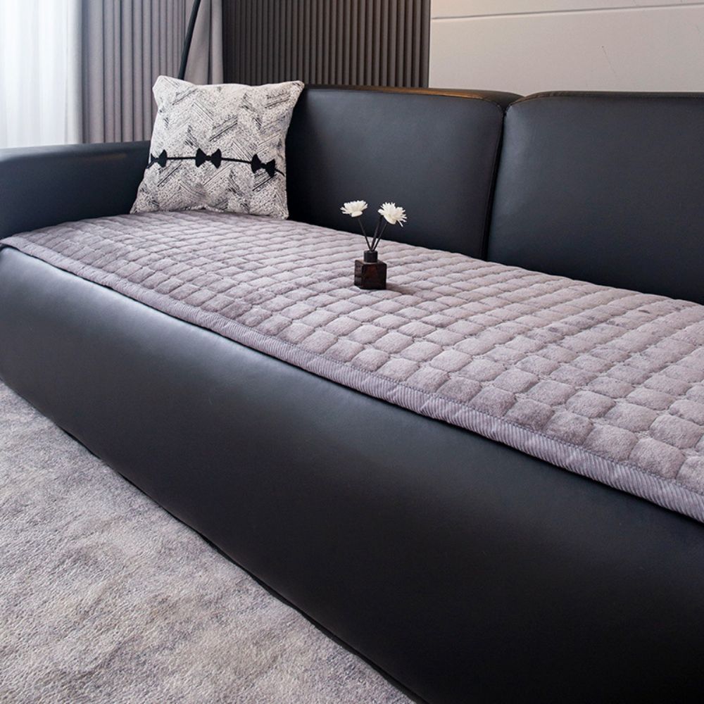 Housse de canapé matelassée minimaliste – Blanc ivoire
