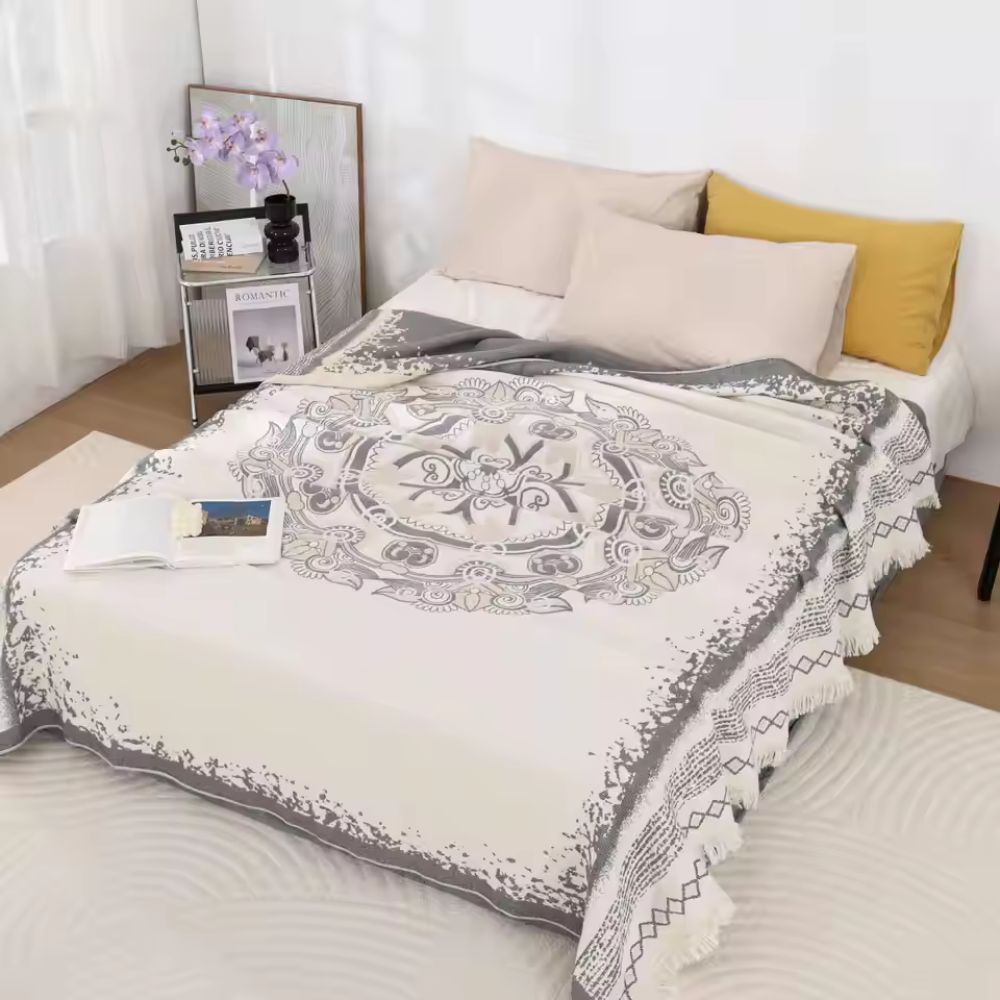 Plaid boho en coton mandala Wander