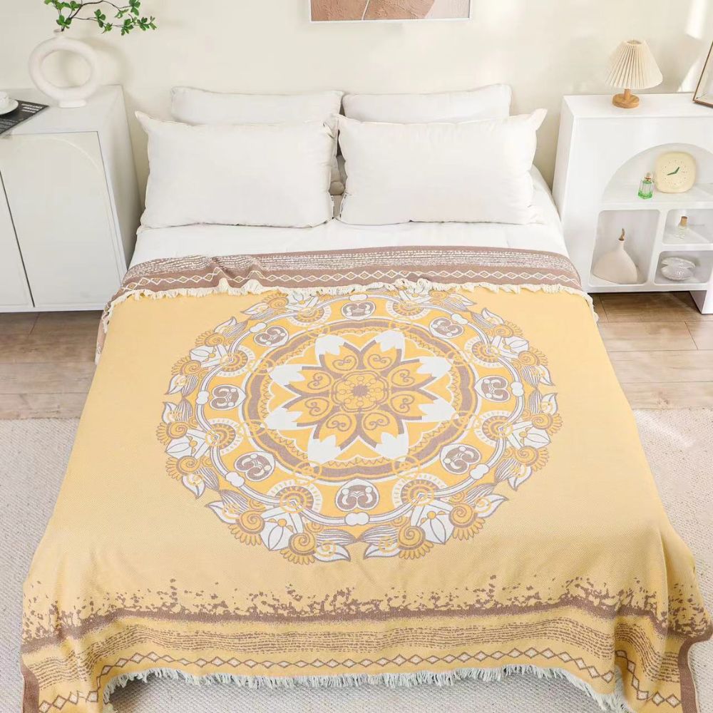 Plaid boho en coton mandala Wander