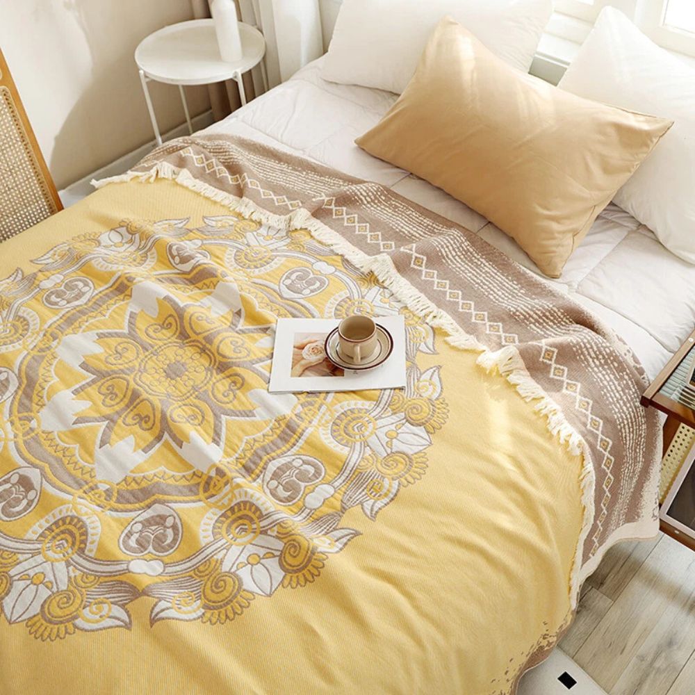 Plaid boho en coton mandala Wander