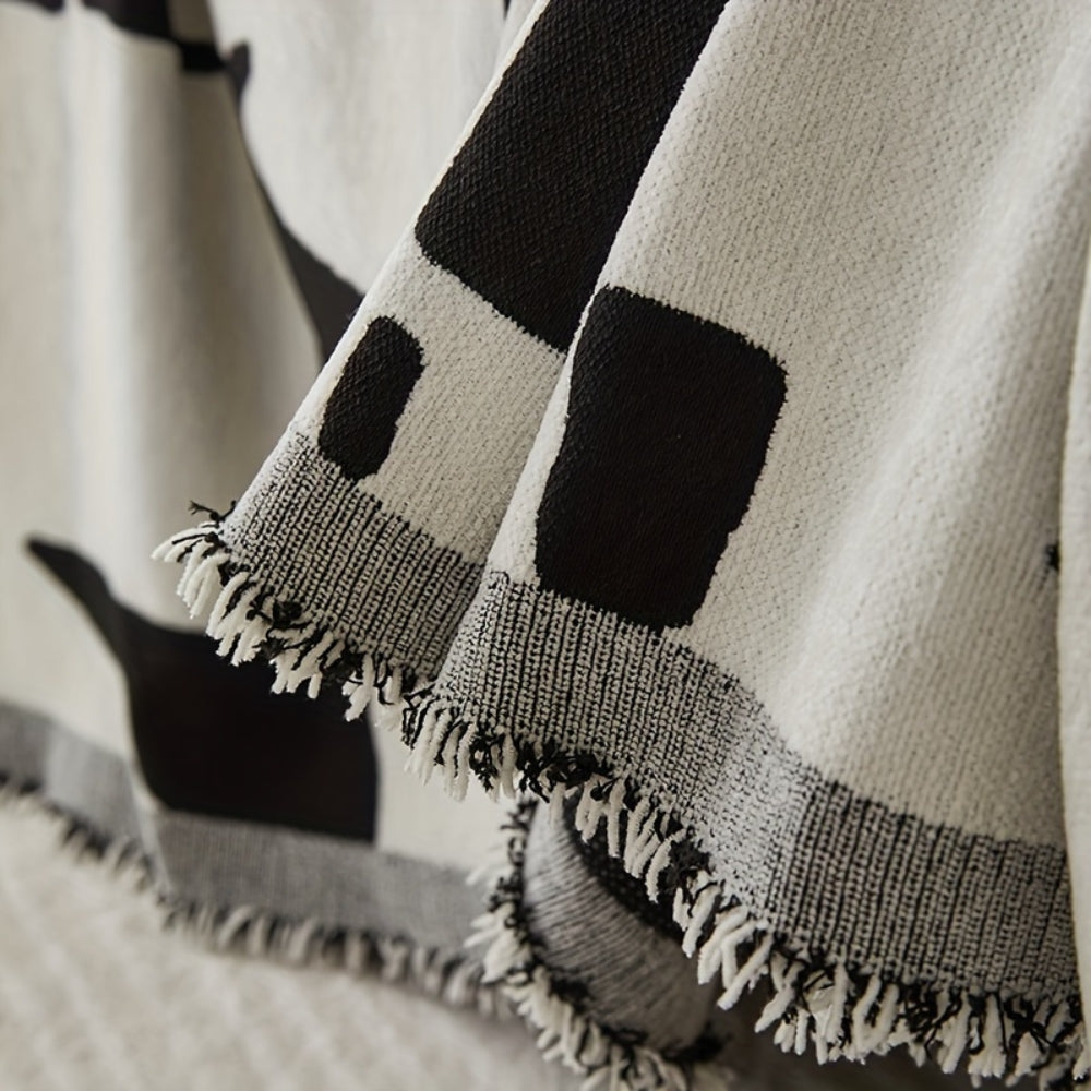 Housse de canapé boho rayures ondulées