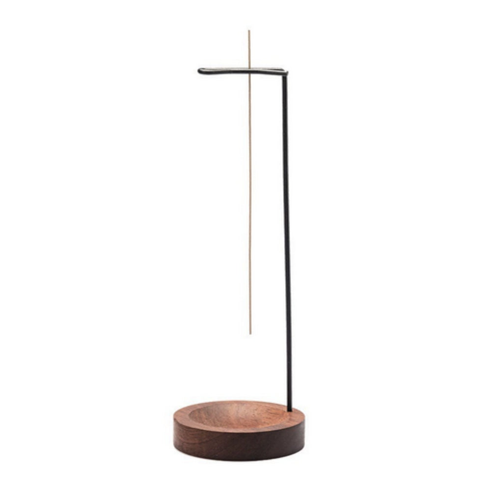 Brûle-encens en bois avec support métallique