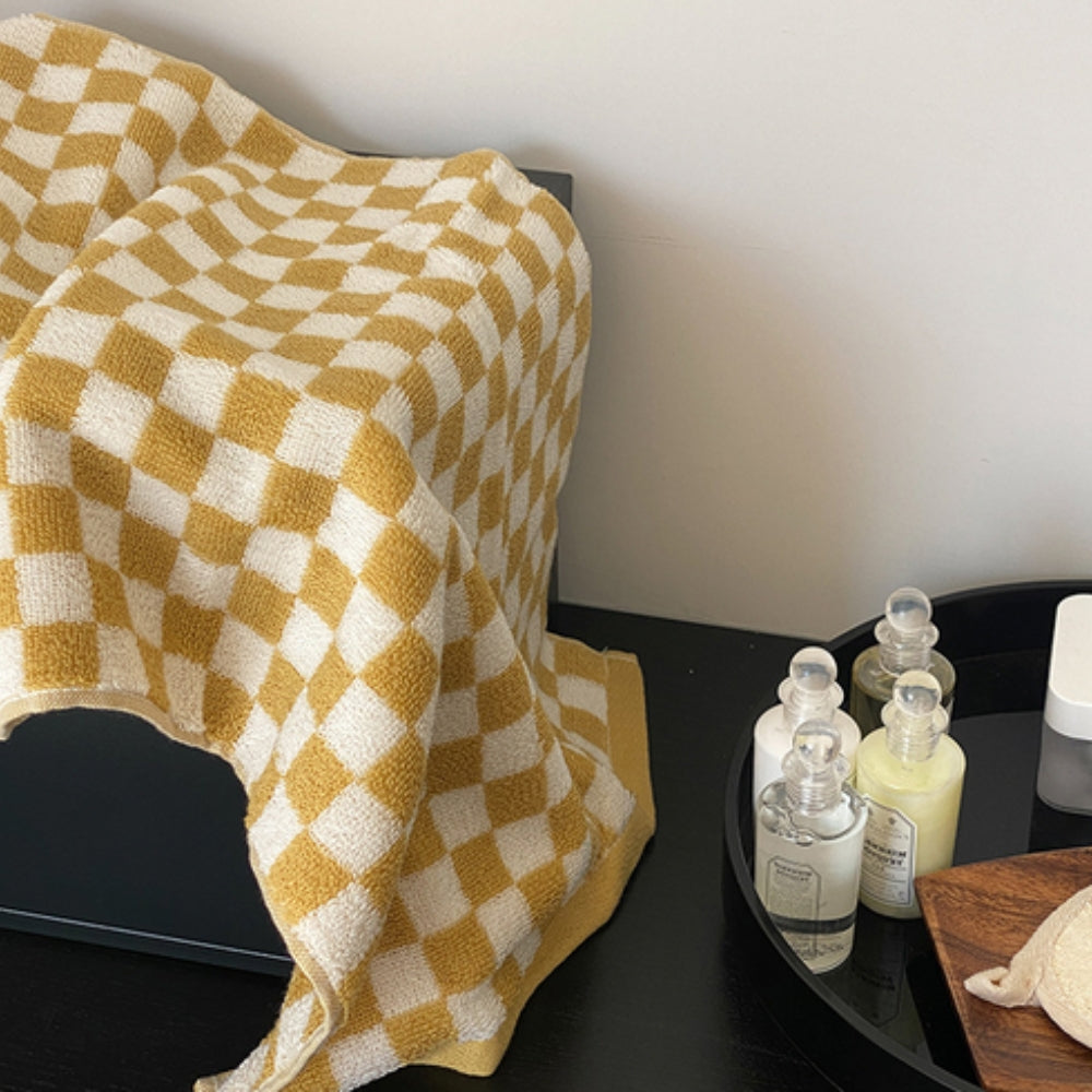 Serviette en coton damier rétro