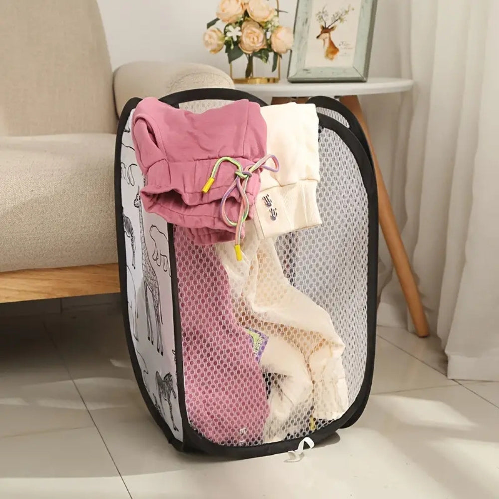 Panier à linge en filet Zoola motif animaux