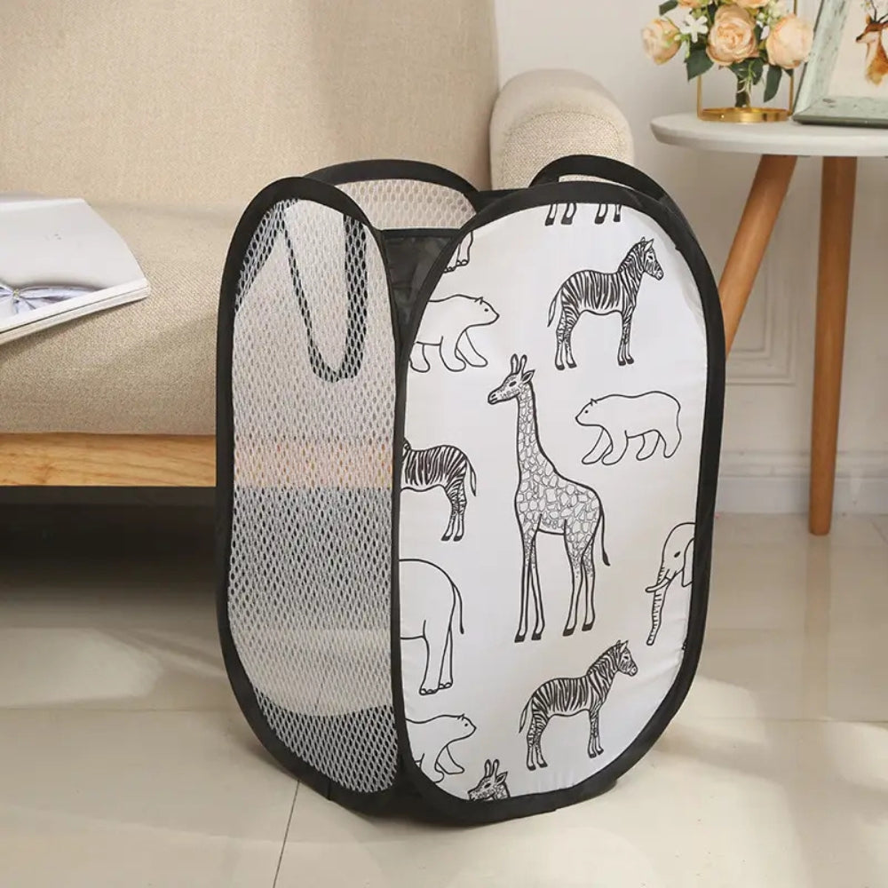 Panier à linge en filet Zoola motif animaux