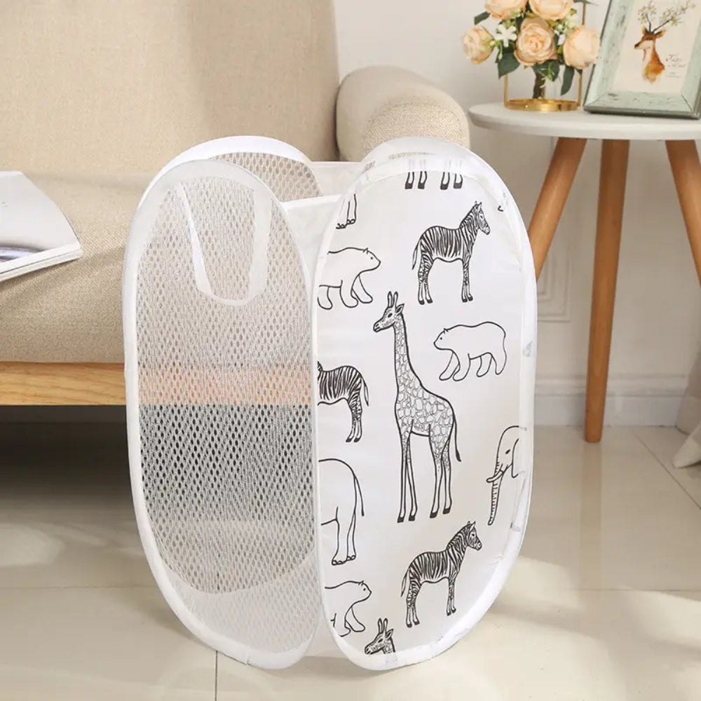 Panier à linge en filet Zoola motif animaux