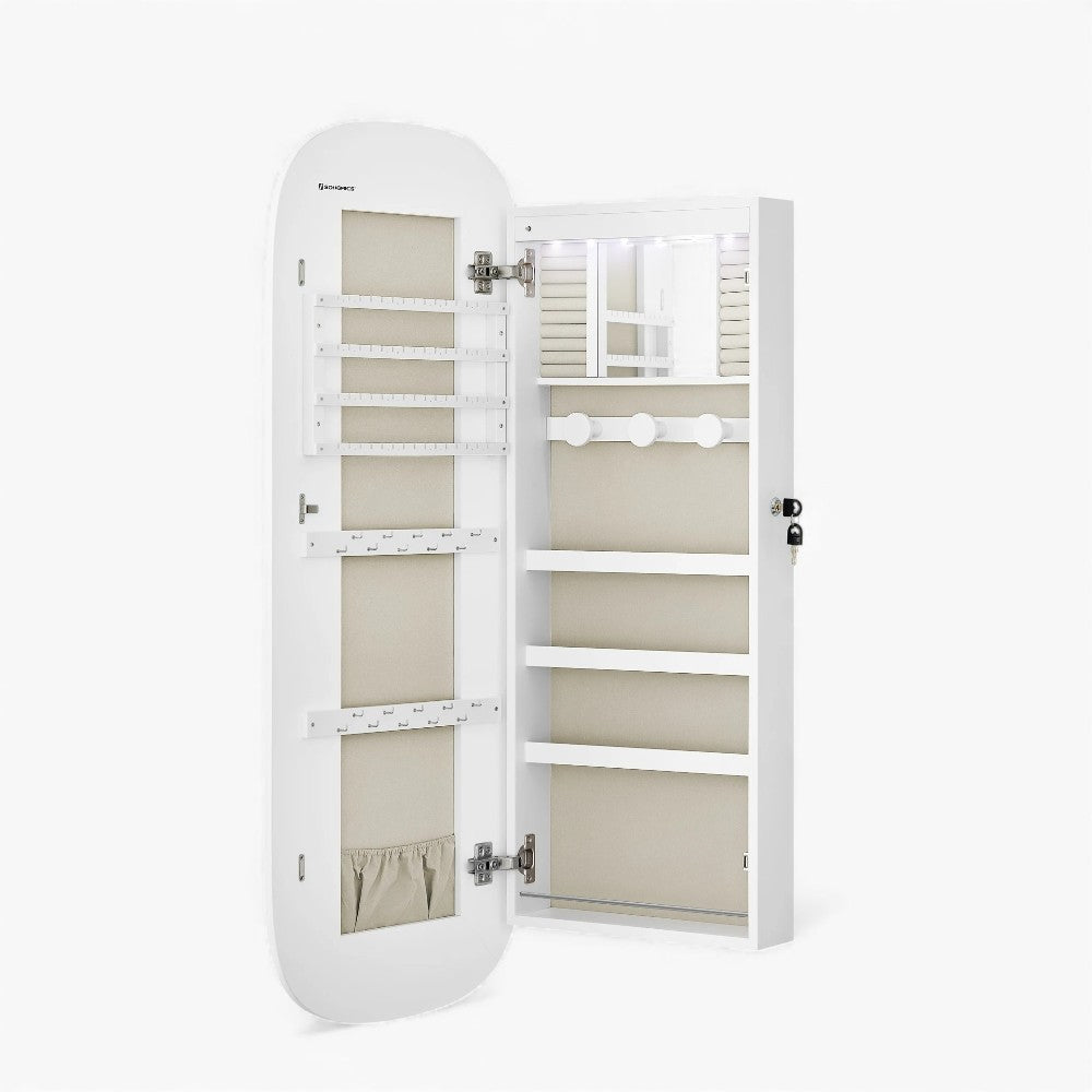 Armoire À Bijoux Murale Avec Miroir Et Led