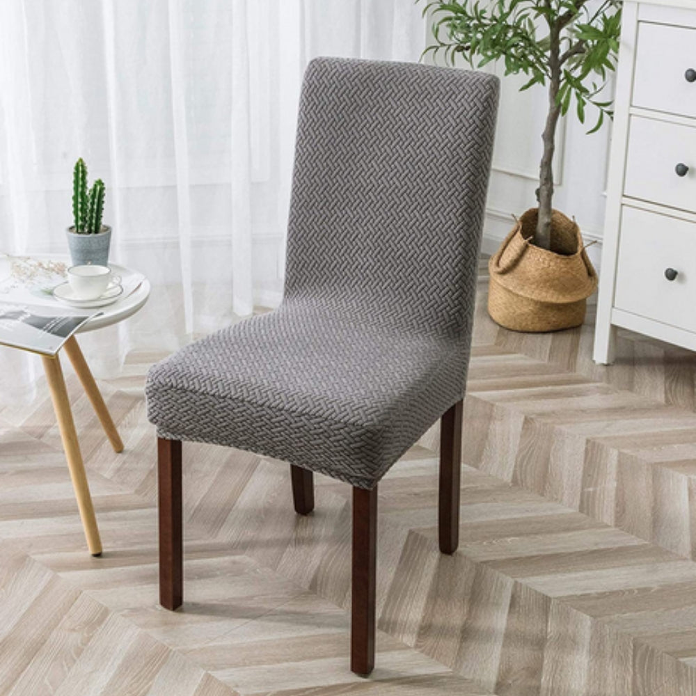 Housse de chaise extensible en velours jacquard Sylva
