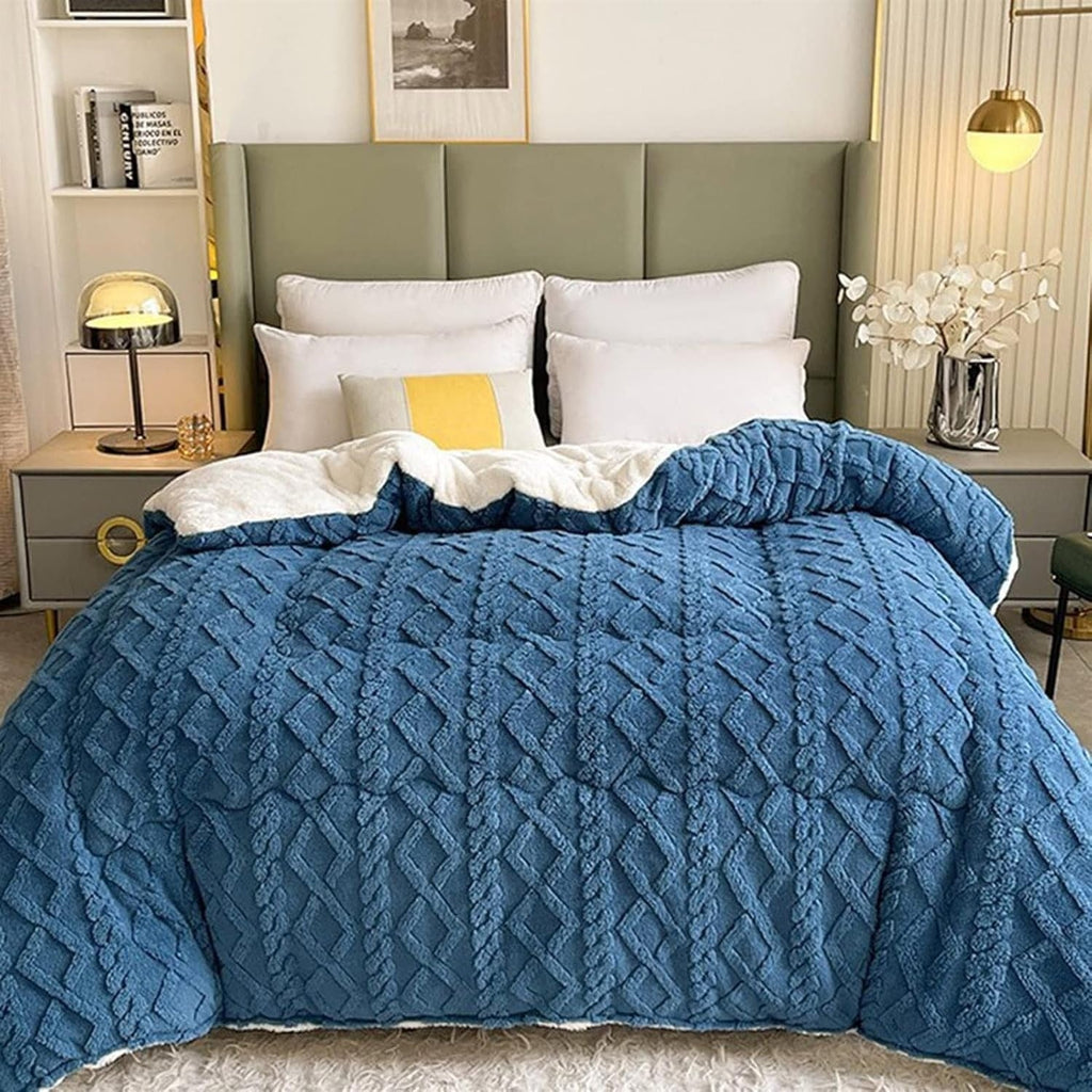 Plaid sherpa épais et douillet