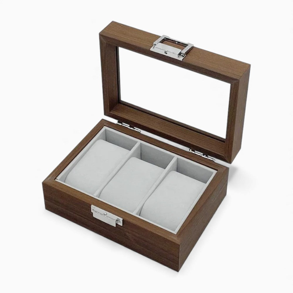 Boîte à Montres 3 Slots en Bois