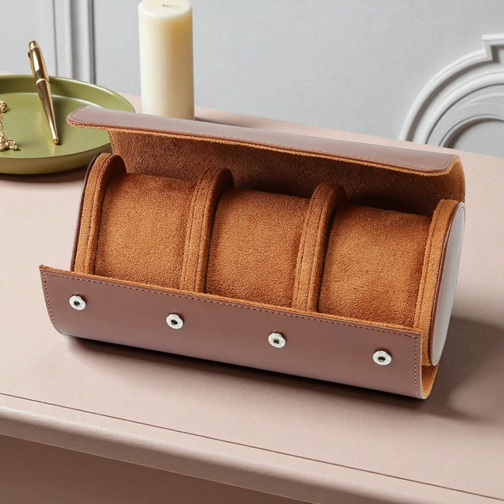 Boîte À Montre Portable En Cuir