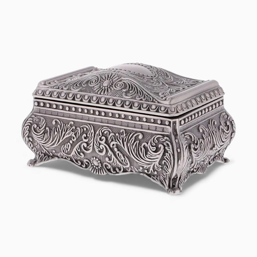 Boîte À Bijoux Gothique En Métal Sculpté