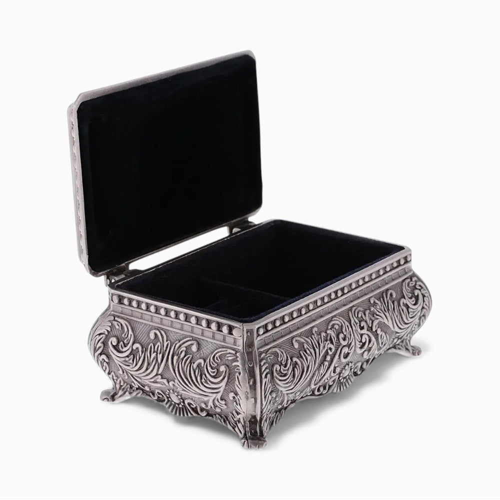 Boîte À Bijoux Gothique En Métal Sculpté