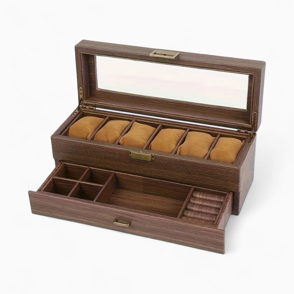 Coffret De Rangement Montres Et Bijoux En Bois