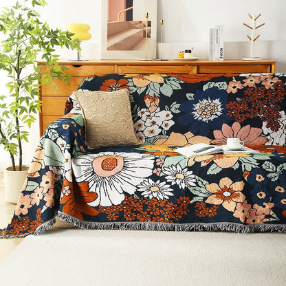 Housse de canapé à pompons Floral Garden – 71"x91"