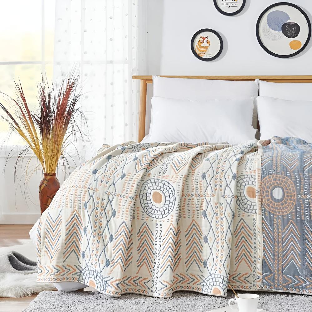 Plaid réversible chic en coton – 59"x79"