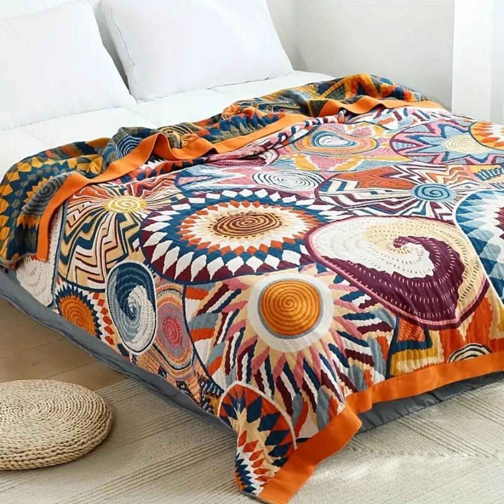 Plaid en coton Nordic Sunburst