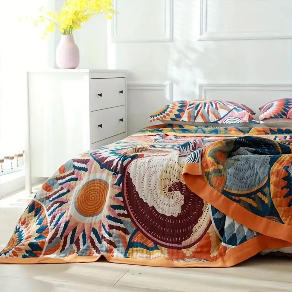 Plaid en coton Nordic Sunburst – 59"x79"