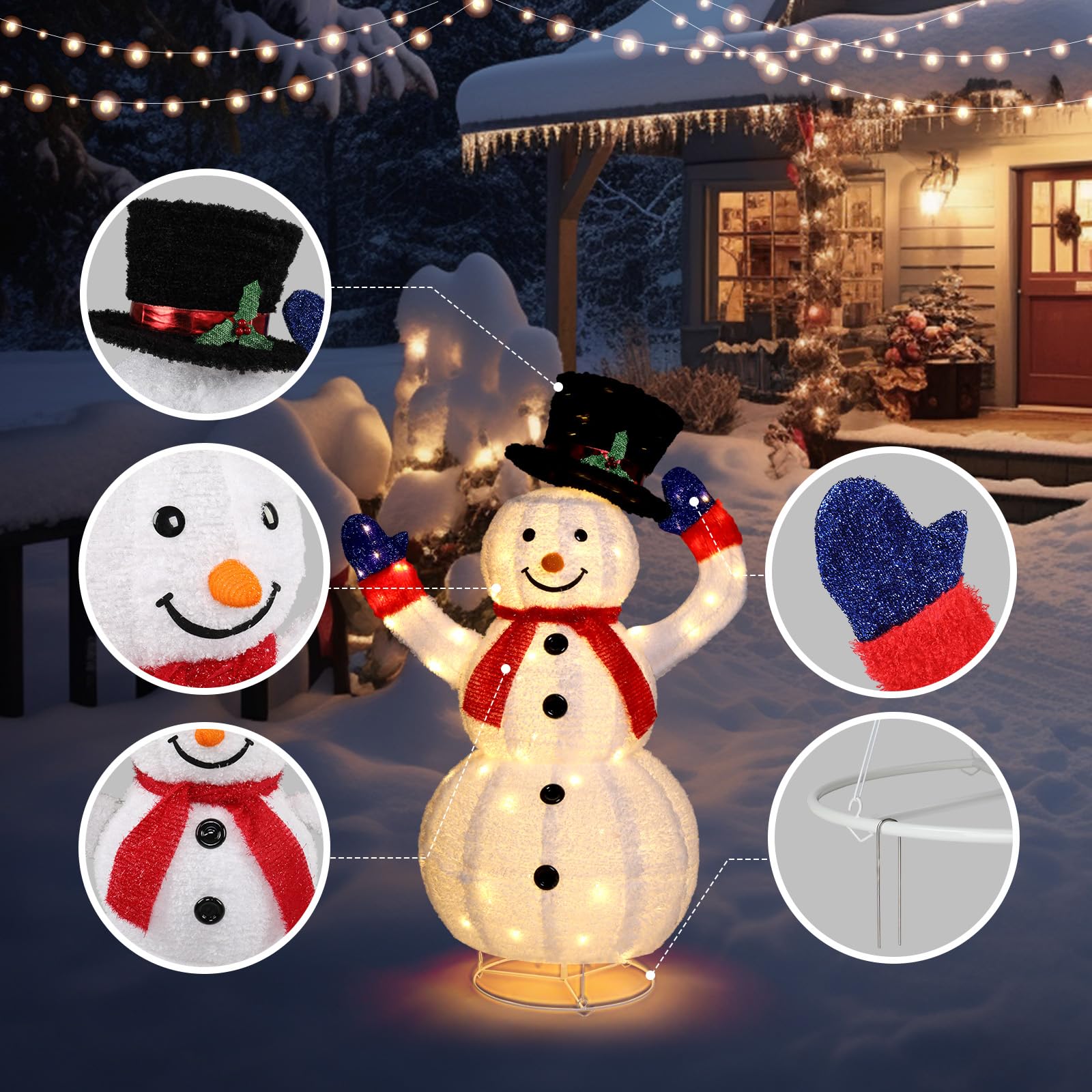 Bonhomme de neige lumineux LED