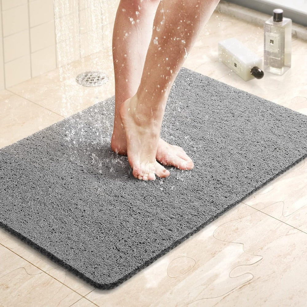 Tapis de douche sécurisé | Antidérapant et doux – Gris