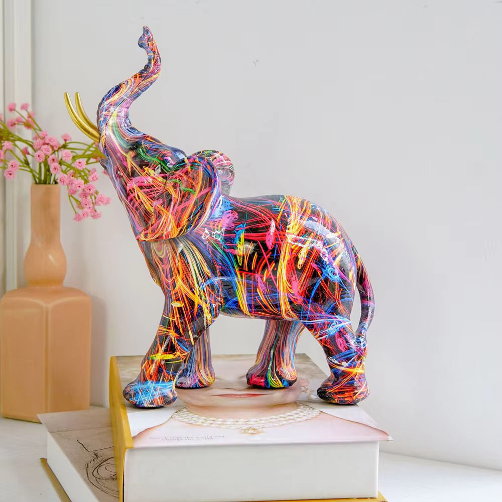 Figurine éléphant graffiti artistique